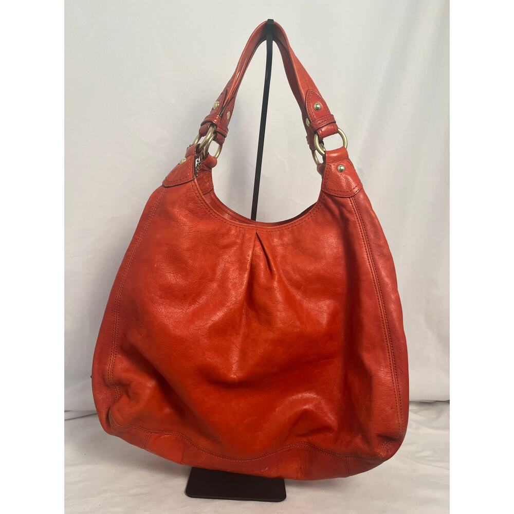 Coach Orange Leather Hobo Bag Large Slouchy Vintage Shoulder Bag - Picture 5 of 9